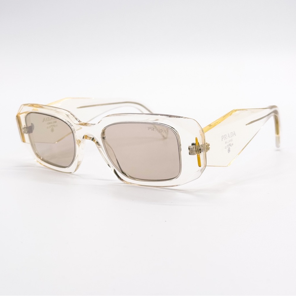 NEW PRADA PR17WS 19X30N SQUARE YELLOW WOMEN SUNGLASSES PRADA SPR 17W 19X30N - Picture 5 of 10